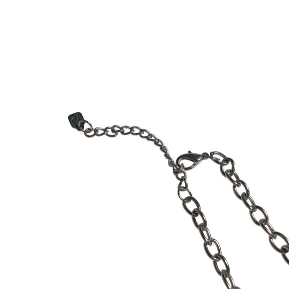 You and I Long Necklace Gunmetal Beaded Rhinestone Loops Layered Chains Jewelry - Picture 5 of 6